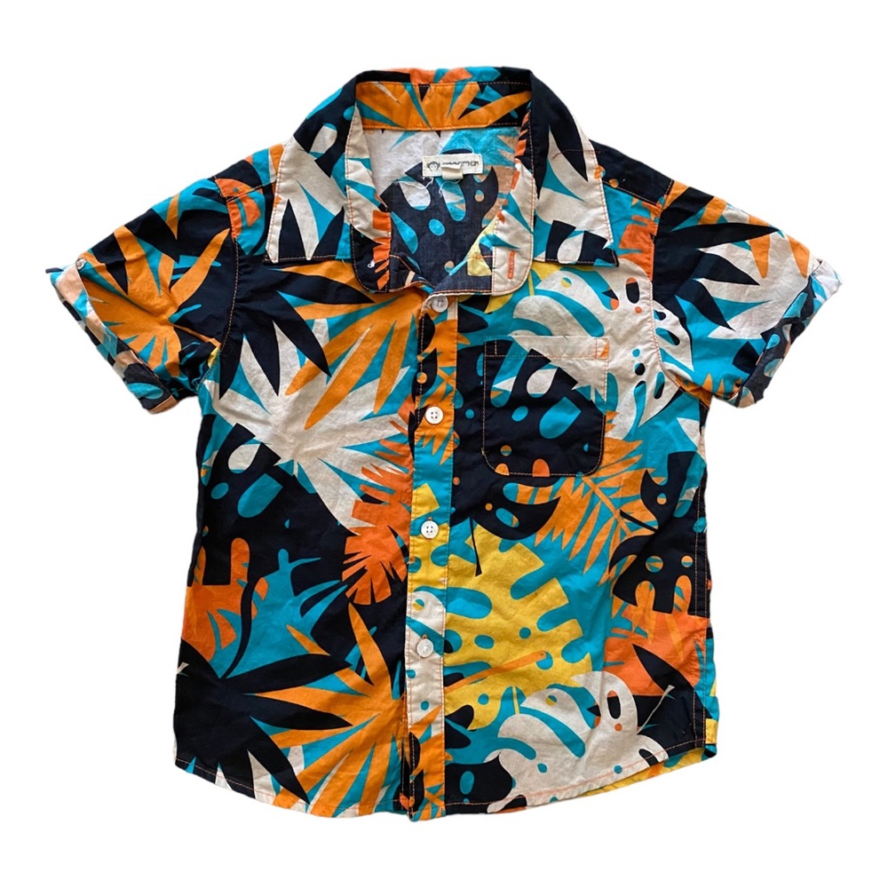 Appaman Floral Hawaiian Kids Button Down Shirt Size 5 NWOT
